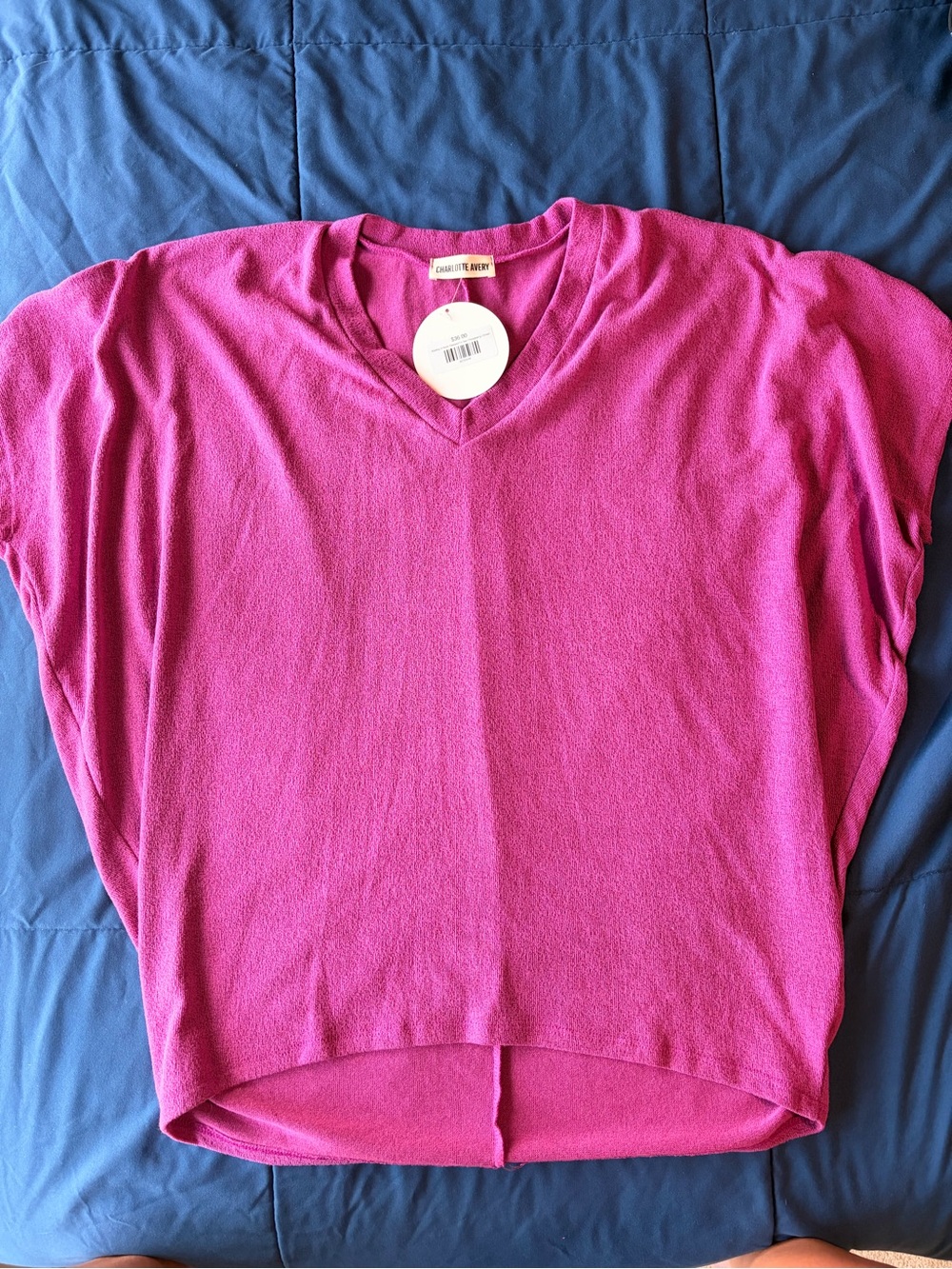 Charlotte Avery Raspberry V-Neck Dolman Pullover